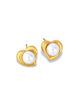 Heart Pearl Studs