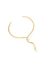 Serpent Open Collar Necklace Gold Tone