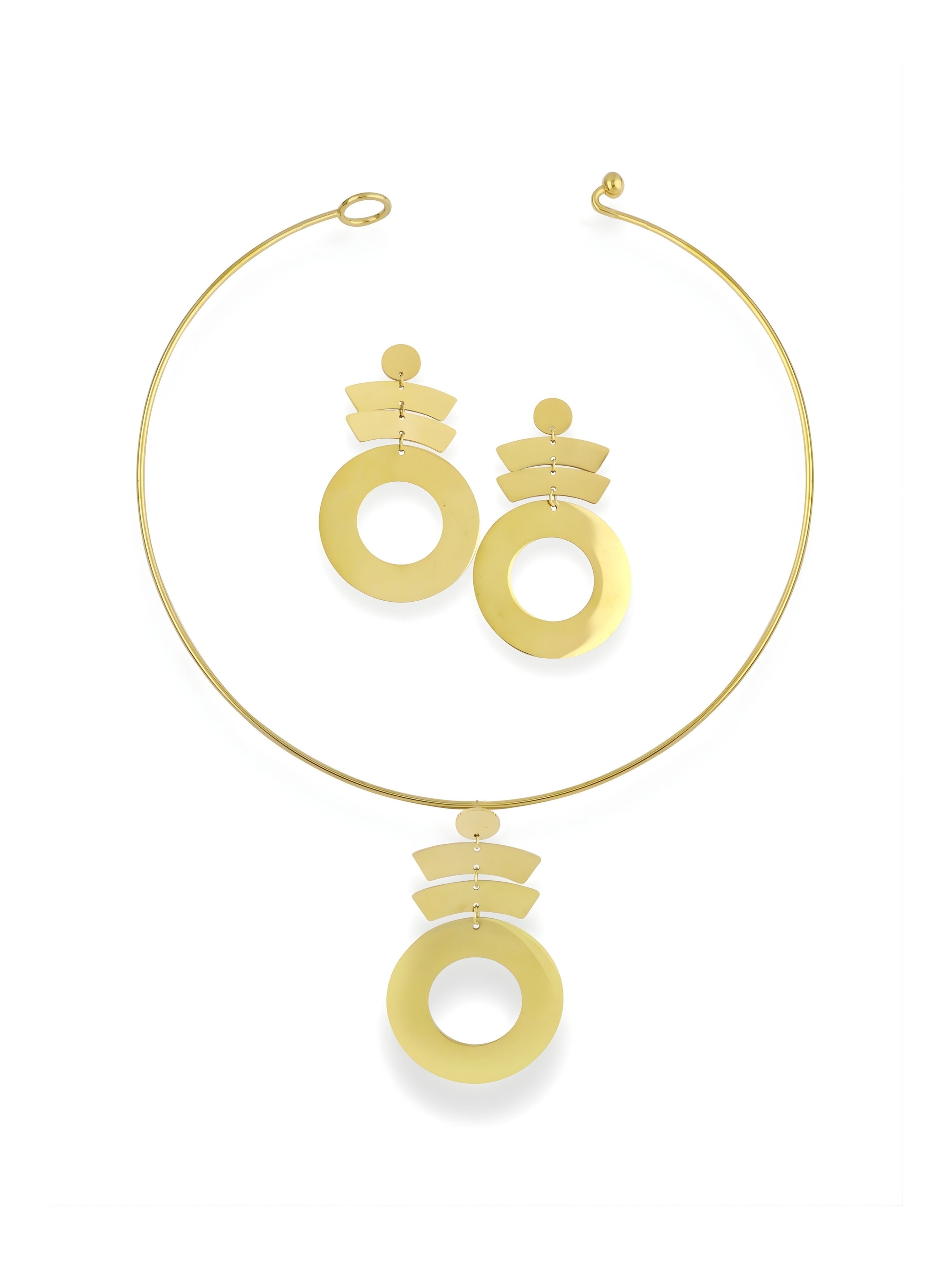 Geometric Circle Bar Jewelry Set