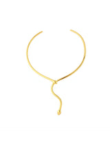Serpent Open Collar Necklace Gold Tone