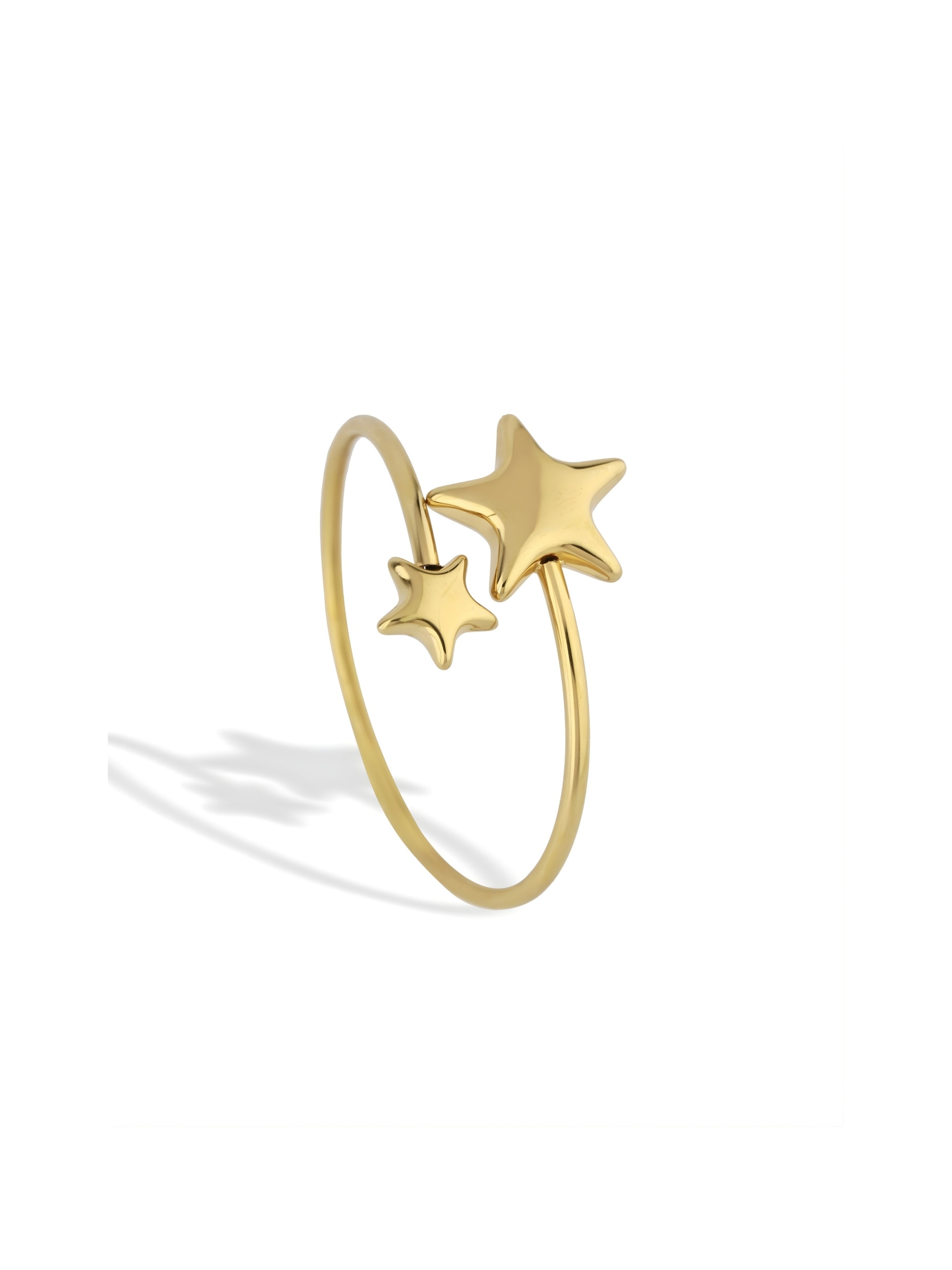 ElegantStarlit Loop Adjustable Bangle Twin Star Design
