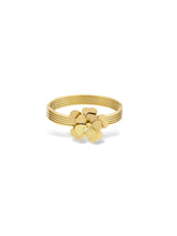Pretty Gold Petalflare Floral Multi-Strand Cuff Bangle