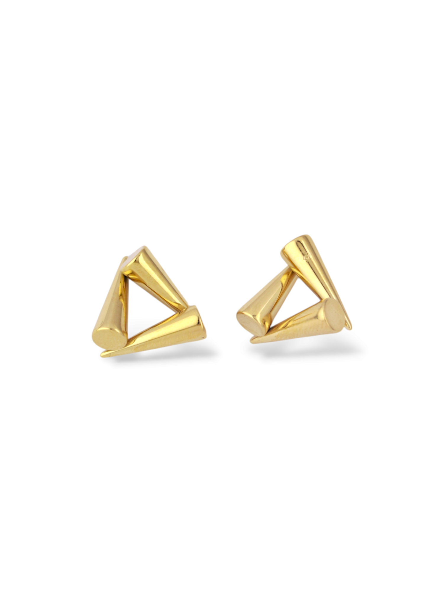 Unique Gold Geometric Triangle Stud Earrings