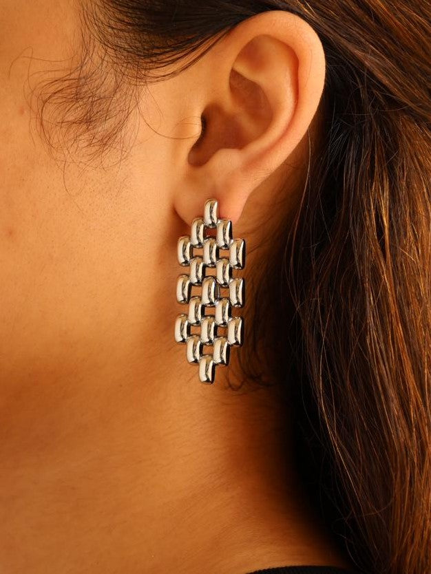 Block Textured Drop Earrings