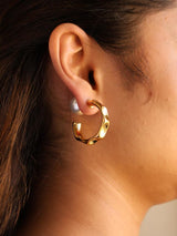 Circular Pearl Hoops