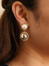 Double Pearl Drop Earrings