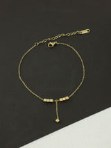 Minimalist Golden Cube Anklet