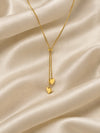 Double Heart Lariat Necklace