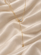 Pearl Heart Lariat Necklace