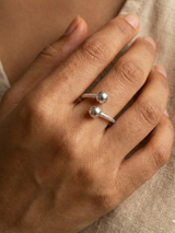 Twin Sphere Open Ring