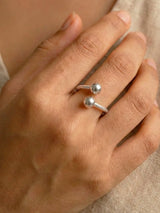 Twin Sphere Open Ring