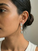 Elegant Silver Teardrop Pendant and Earring Set