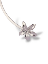 Floral Open Collar Necklace Silver Tone