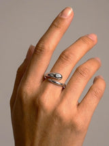 Silver Plated Loop Ring with Elegant Double Band Design